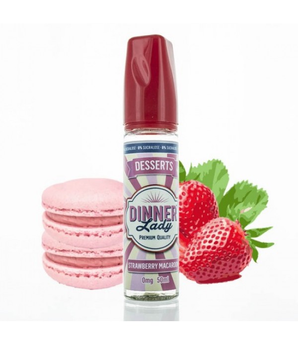 STRAWBERRY MACAROON 0MG 50ML DINNER LADY